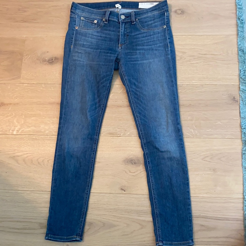 Rag and Bone Jeans.  Size 28.  Regular wash. Capri length .  Classic color